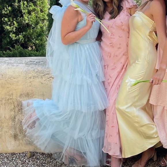 Karen Millen Tulle One Shoulder Woven Midi Dress - Picture 12 of 12